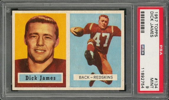 1957 Topps Football #134 Dick James – PSA MINT 9